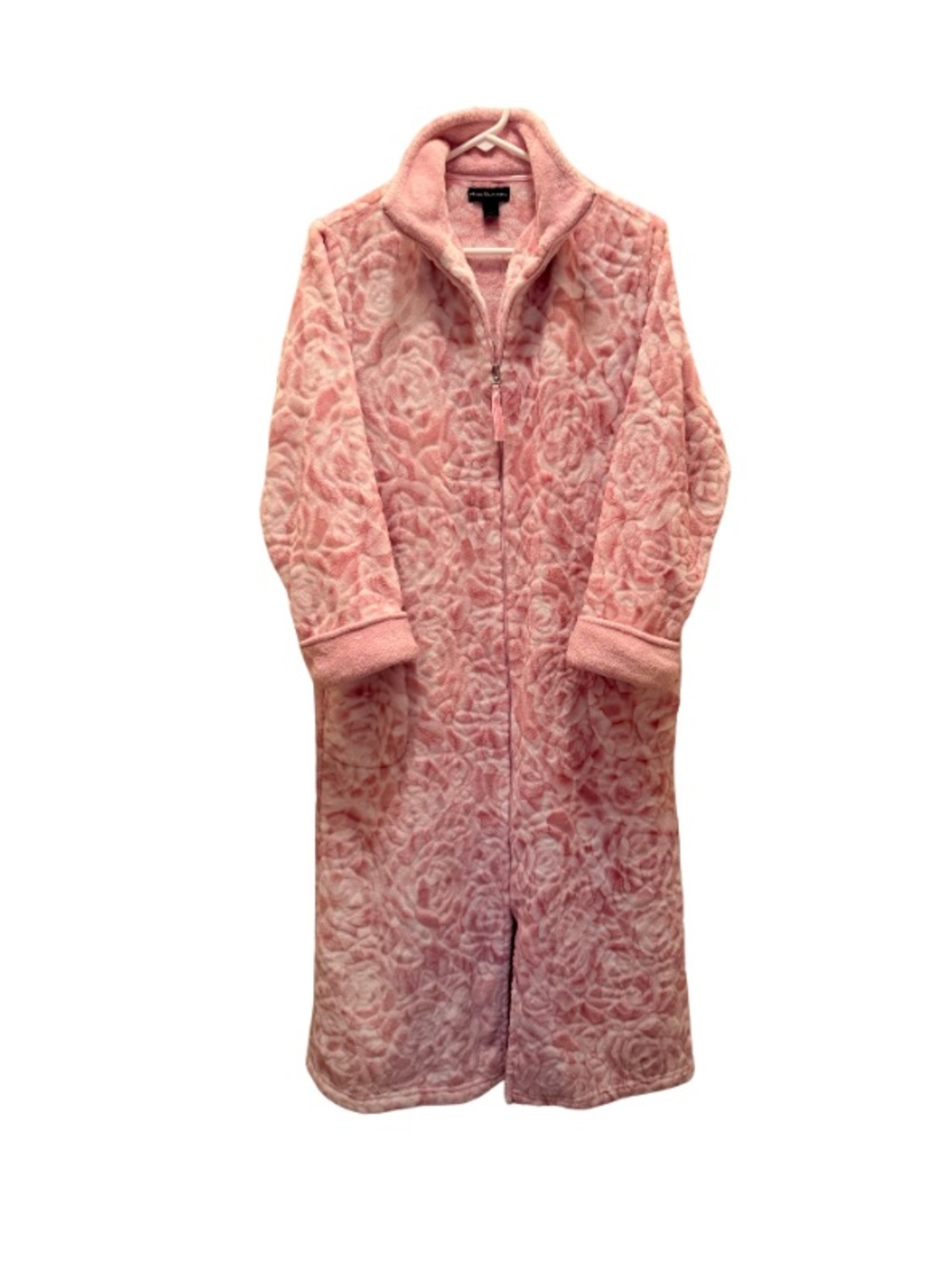 Miss Elaine Cozy Pink Full-Length Zip Women's Robe Jacket L
